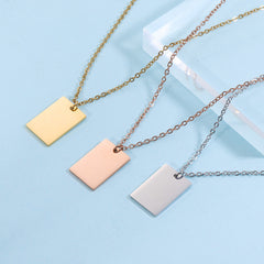 Necklace - Silver - Square