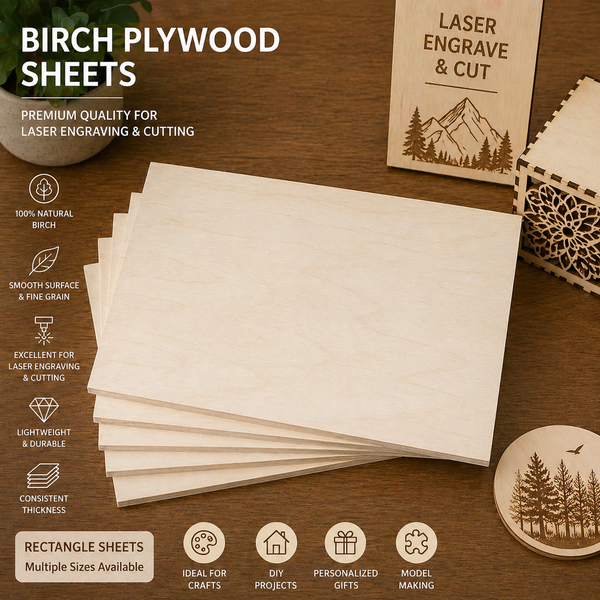 Birch Plywood Sheets (20cm x 30cm x 3mm) 10PCS