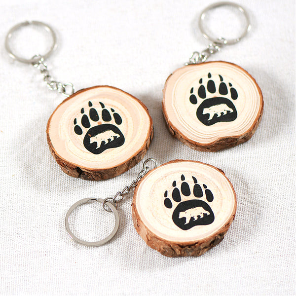 Wooden Slice - Pine Keyring-5-6CM