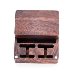Cufflink + Tie Clip Set - Black Walnut - Gold