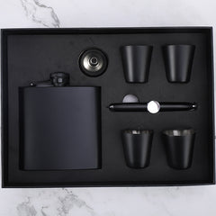 6oz hip flask set with 4 mini cups for laser engraving printing