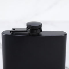 6oz Hip Flask Set - Black