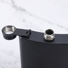 6oz Hip Flask Set - Black