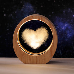 LED Wooden Crystal Photo Frame - Round