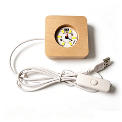 Wood LED Base - 8 x 8 x 2cm - Colour Changing