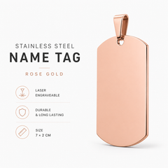 Stainless Steel Name Tag - Rose Gold