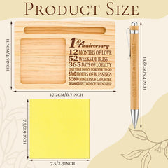Wooden Note Holder + Pen