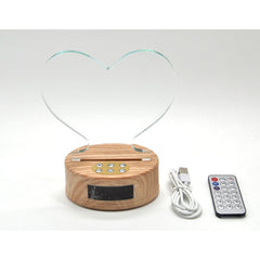 LED Crystal - Heart Alarm Clock