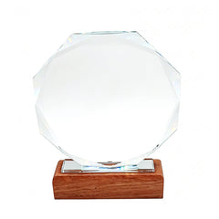 Crytal Trophy with Wood Base