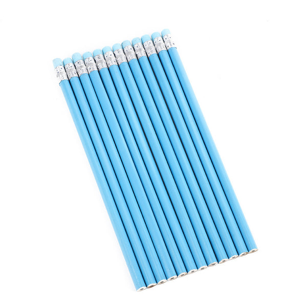 Basswood Pencil with rubber - Blue - 30pcs