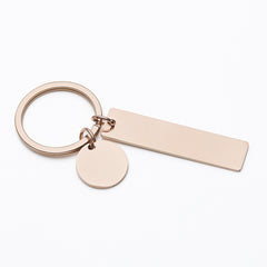 Rectangle + Round Keyring - Rose Gold