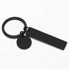 Rectangle + Round Keyring - Black
