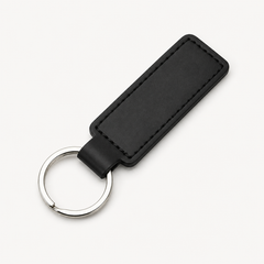PU Leather Plain Keyring - Black