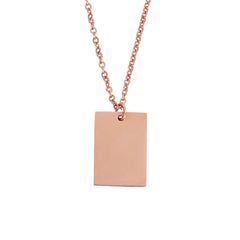 Necklace - Rose Gold - Square