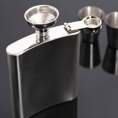 Silver Stainless steel Hip Flask Set + Gift Box