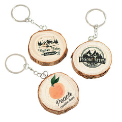 Pine Wooden Keyring - 3cm - 4cm