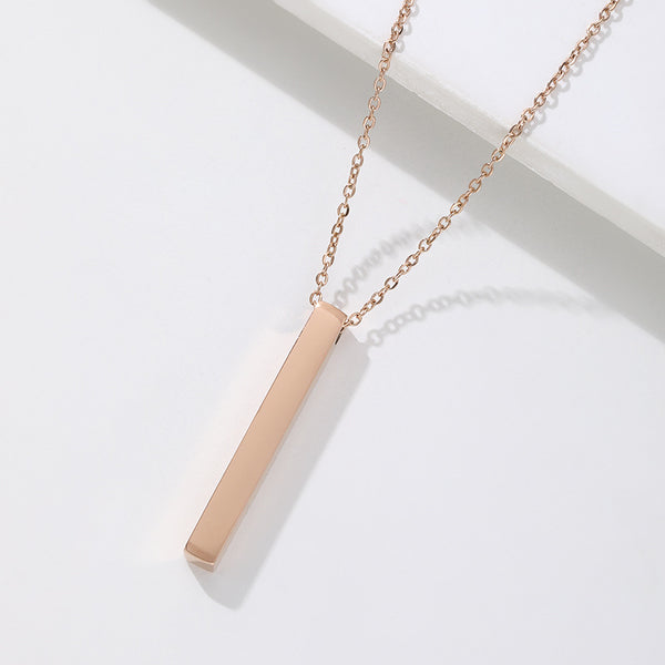 Vertical Bar Necklace - Rose Gold