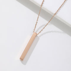 Vertical Bar Necklace - Rose Gold