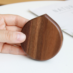 Wooden make up pocket mirror for laser engraving ThinkBaba