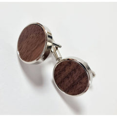 Wooden Cufflinks - Silver