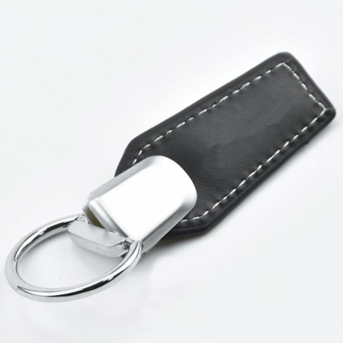 Black engravable pu leather keyring key pendant TB supplies