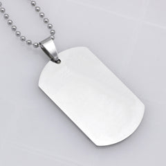 Stainless Steel Name Tag Necklace w/chain - Silver