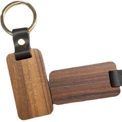 wooden keyring with leather strap thinkbaba laser supplies