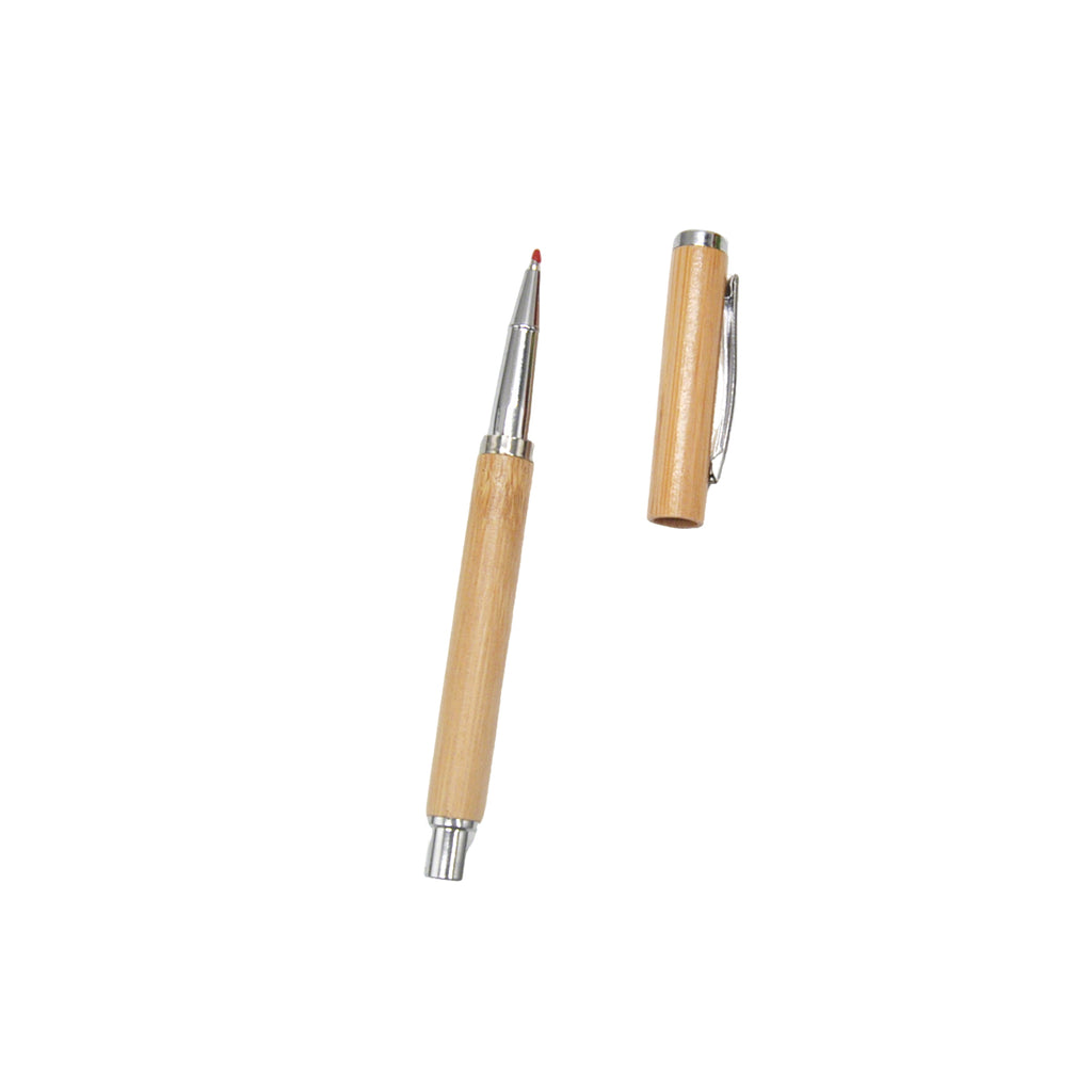 CustomDesign.Shop Personalised Bamboo Ballpoint Pen – Laser Engraved – Medium Tip – Black Ink – Gift Box
