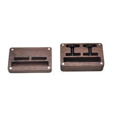 Cufflink + Tie Clip Set - Black Walnut - Gold
