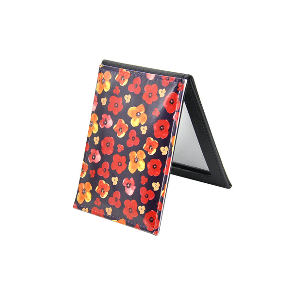 Make-Up Mirror - PU Leather - 8.5cm x 11.5cm