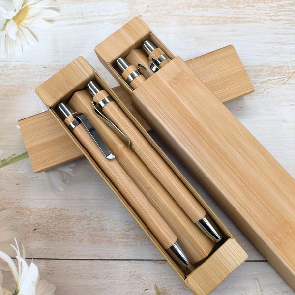 Eco Bamboo Pen & Stylus Set