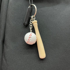 Baseball Bat Keyring + Ball