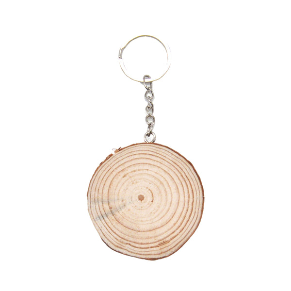 Wooden Slice - Pine Keyring