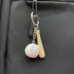 Baseball Bat Keyring + Ball