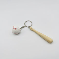 Baseball Bat Keyring + Ball