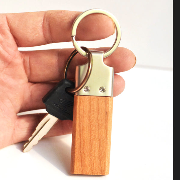 Wooden Keyring - Light Brown