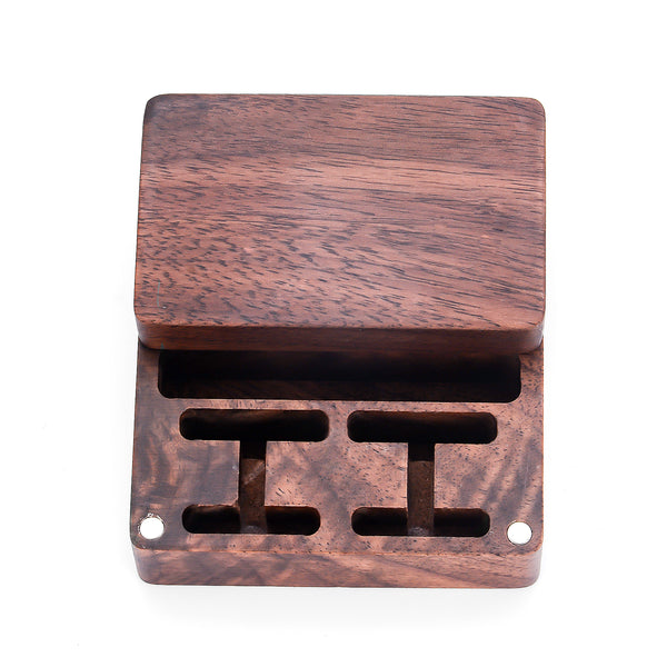 Cufflink + Tie Clip Set - Black Walnut - Gold