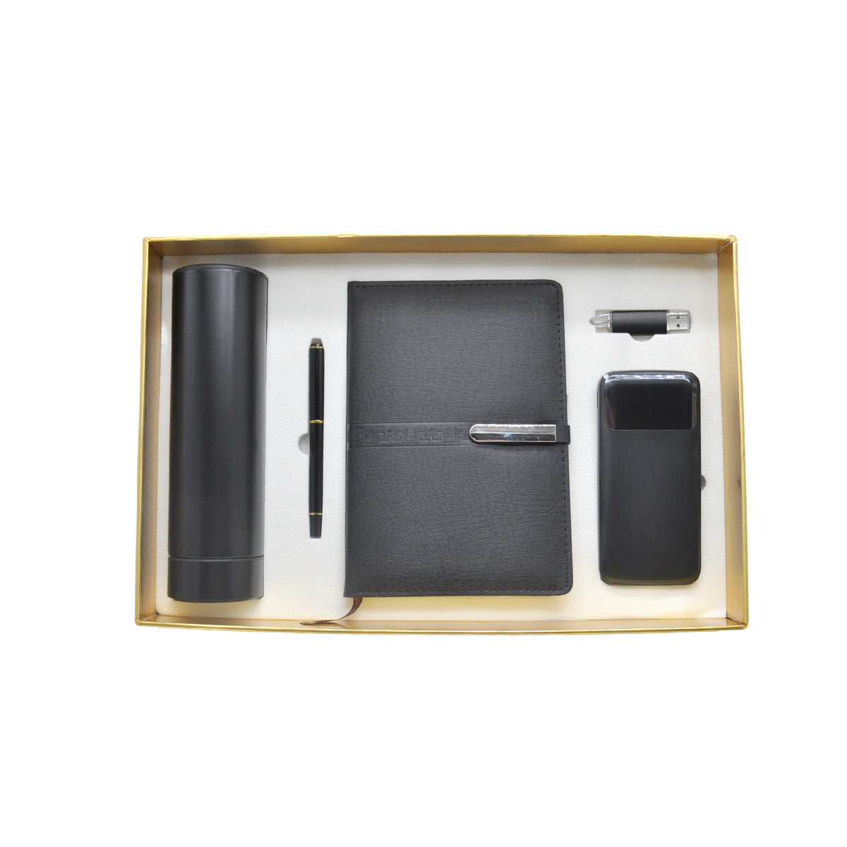 LED Steel Bottle 450ml + 16GB Flash Drive + Pen + 10000mAh Power Bank + Notebook