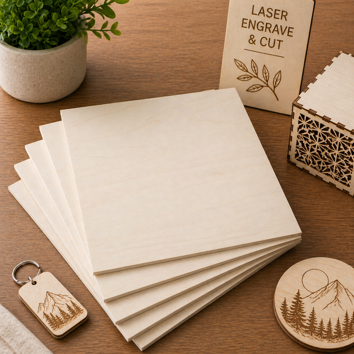 Poplar Plywood Sheets (30cm x 30cm x 3mm)