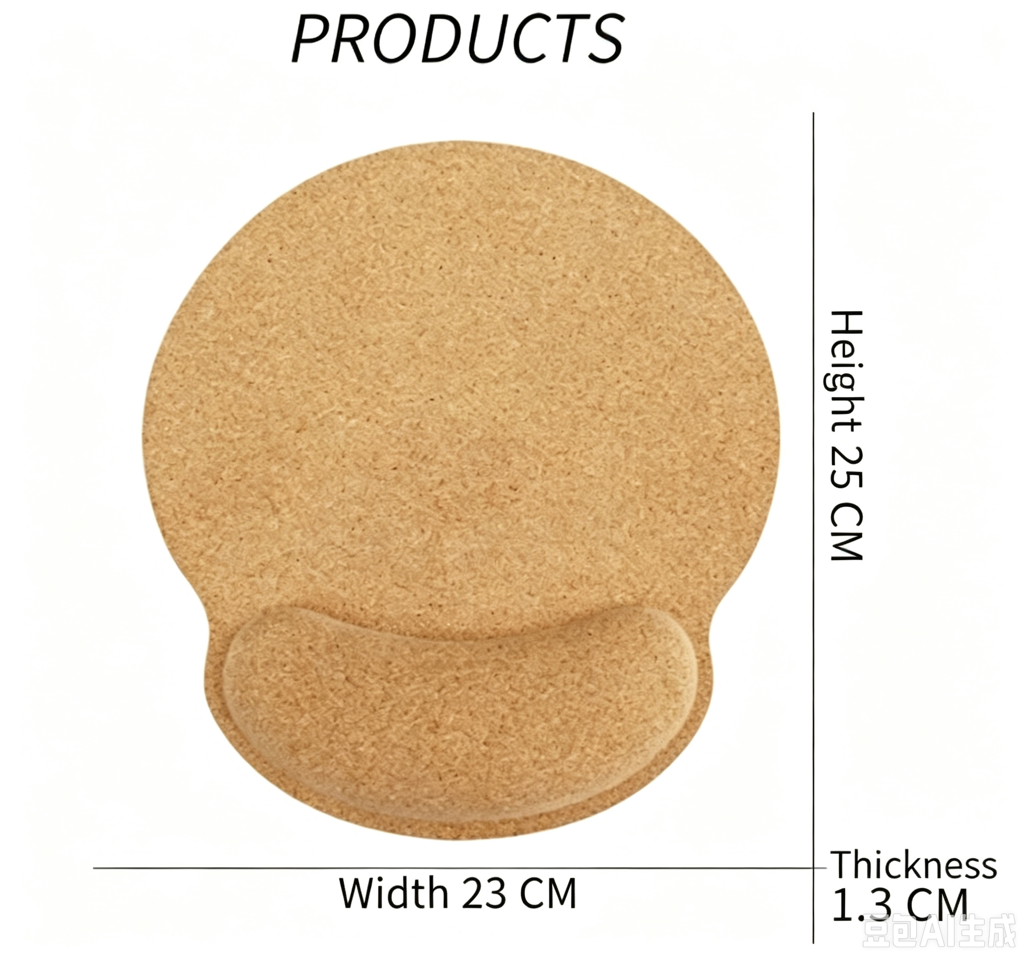 Cork mouse pad with wrist support  for laser engraving printing