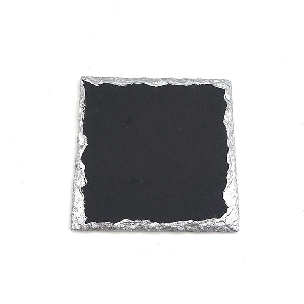 Coaster with Colored Rim - Square - White for laser engraving printing 
