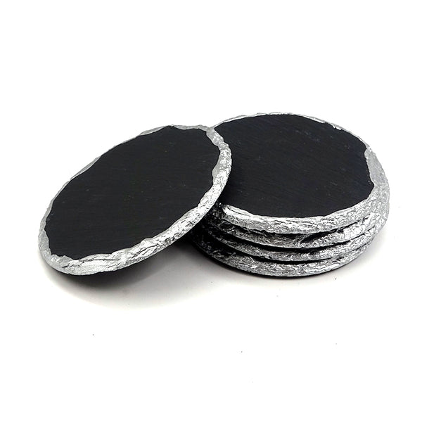 Coaster with Colored Rim - Round slate for laser engraving printing 