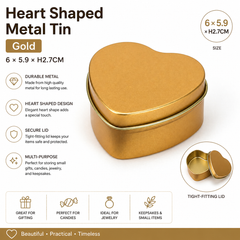 Small Heart Tin - Gold