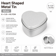 Small Heart Tin - Silver