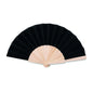 Elegant Hand Fan With Polyester Fabric - Black