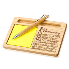 Wooden Note Holder + Pen