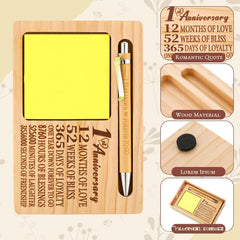 Wooden Note Holder + Pen