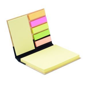 Eco-Friendly Bamboo Sticky Note Memo Pad Set - Black