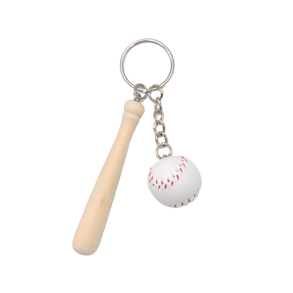 Baseball Bat Keyring + Ball