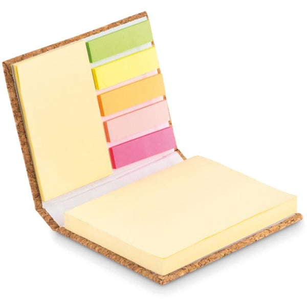 Eco-Friendly Cork Sticky Note Memo Pad Set - Beige